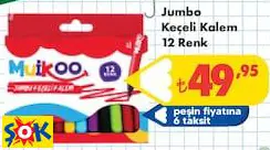 JUMBO KEÇELİ KALEM 12 RENK